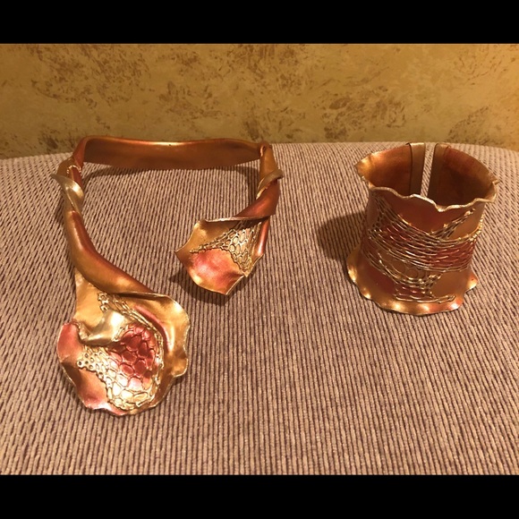 Jewelry - NWOT Multicolored Necklace & Bracelet (Cuff) Set